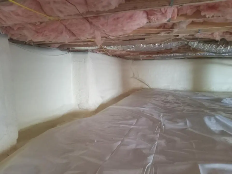 Crawl space encapsulation with closed-cell spray foam for Attic Insulation in Frankfort
